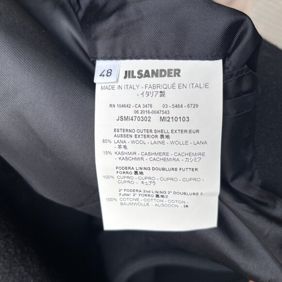 $4900 Jil Sander Black Wool Cashmere Overcoat Ulster Collar - 48/ Medium - Picture 15 of 16